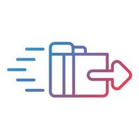 enviar icono de degradado de línea de carpeta vector