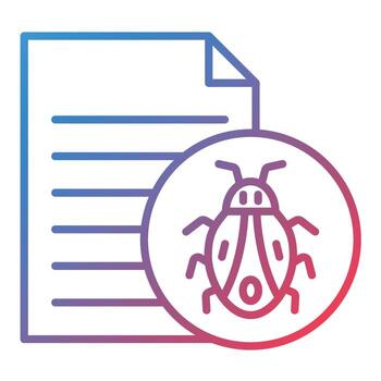 Infected File Line Gradient Icon vector