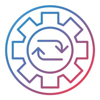 Process Line Gradient Icon vector