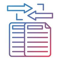 Exchange Files Line Gradient Icon vector