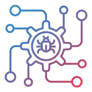 icono de gradiente de línea de depuración vector