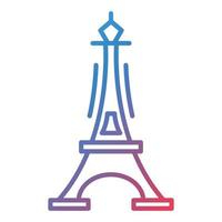 icono de gradiente de línea de torre eiffel vector