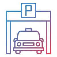 Car Park Line Gradient Icon vector