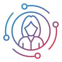 icono de gradiente de línea de red de usuario vector