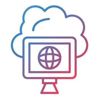 Cloud Computing Line Gradient Icon vector