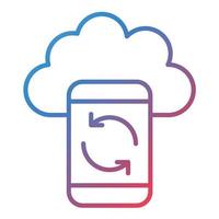 Cloud Sync Line Gradient Icon vector