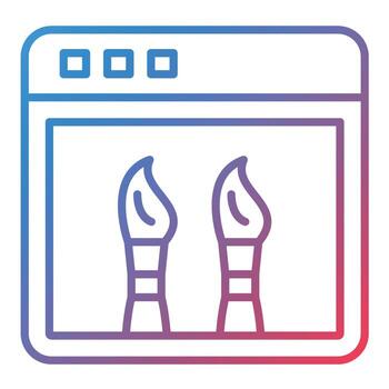 icono de gradiente de línea de diseño web vector