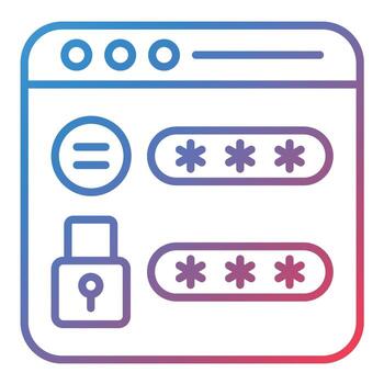 Website Password Line Gradient Icon vector