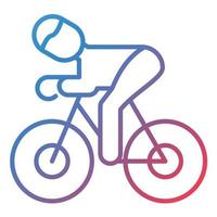 icono de gradiente de línea de ciclismo vector