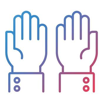 icono de gradiente de línea de manos arriba vector
