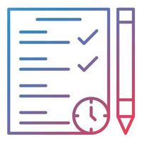 School Test Line Gradient Icon vector