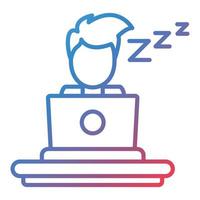 Sleepy Worker Line Gradient Icon vector