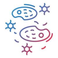 icono de gradiente de línea de microbios vector