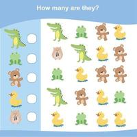Mathematic sheet for children. Educational printable math worksheet. Writing answer activity for kids. Vector file.