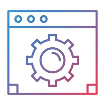 icono de gradiente de línea de optimización web vector