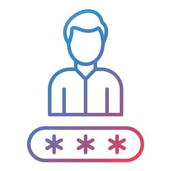User Login Line Gradient Icon vector