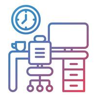 Working Hours Line Gradient Icon vector