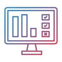 Online Report Line Gradient Icon vector