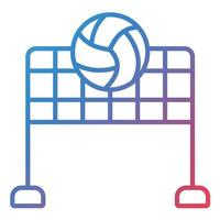 icono de gradiente de línea de voleibol vector