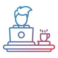 Working at Home Line Gradient Icon vector