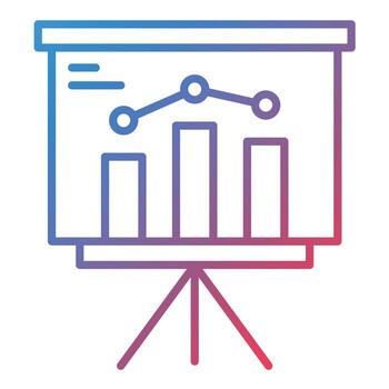 Presentation Line Gradient Icon vector