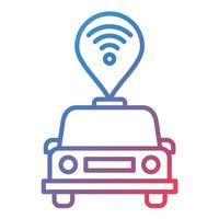 Connected Vehicle Line Gradient Icon vector