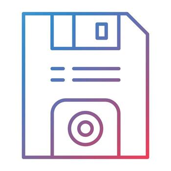 Floppy Disk Line Gradient Icon vector