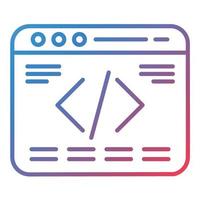 icono de gradiente de línea de programación web vector