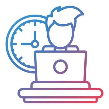 icono de gradiente de línea de trabajo sin parar vector