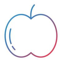icono de gradiente de línea de manzana vector