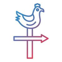 Weather Vane Line Gradient Icon vector