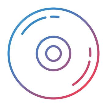 icono de gradiente de línea de cd vector