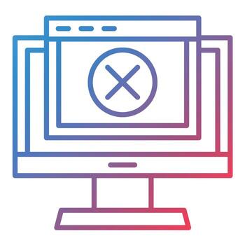 Error Line Gradient Icon vector