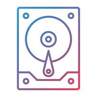 Hard Drive Line Gradient Icon vector