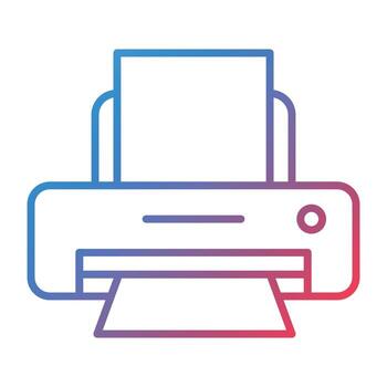 Printer Line Gradient Icon vector
