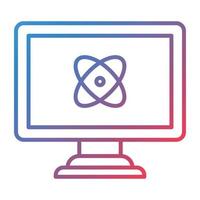 Quantum Computing Line Gradient Icon vector