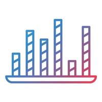 Striped Bars Line Gradient Icon vector