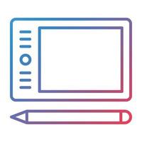 Graphic Tablet Line Gradient Icon vector