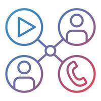 Social Network Line Gradient Icon vector