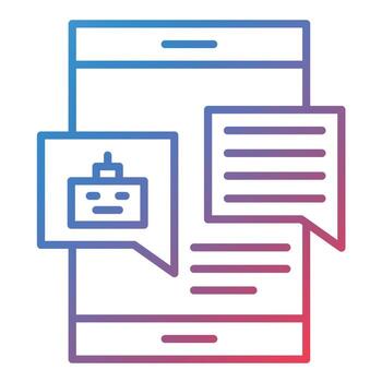 icono de gradiente de línea de respuesta automática vector