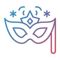 New Year Mask Line Gradient Icon vector