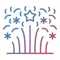 Fireworks Line Gradient Icon vector