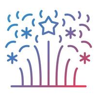 Fireworks Line Gradient Icon vector