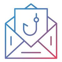 Email Phishing Line Gradient Icon vector