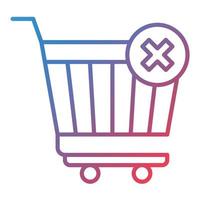 Clear Cart Line Gradient Icon vector