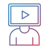 User Live Streaming Line Gradient Icon vector