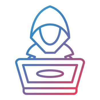 icono de gradiente de línea de hacker vector