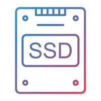 icono de gradiente de línea ssd vector