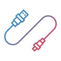 USB Cable Line Gradient Icon vector