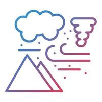 icono de gradiente de línea de tormenta de arena vector